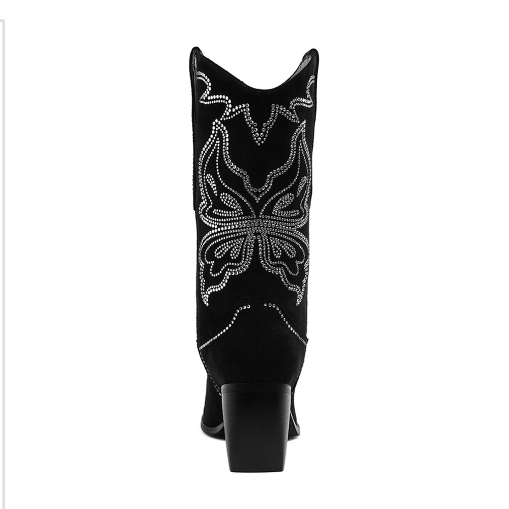 Black Embellished Western Boots - Picture 6 of 7